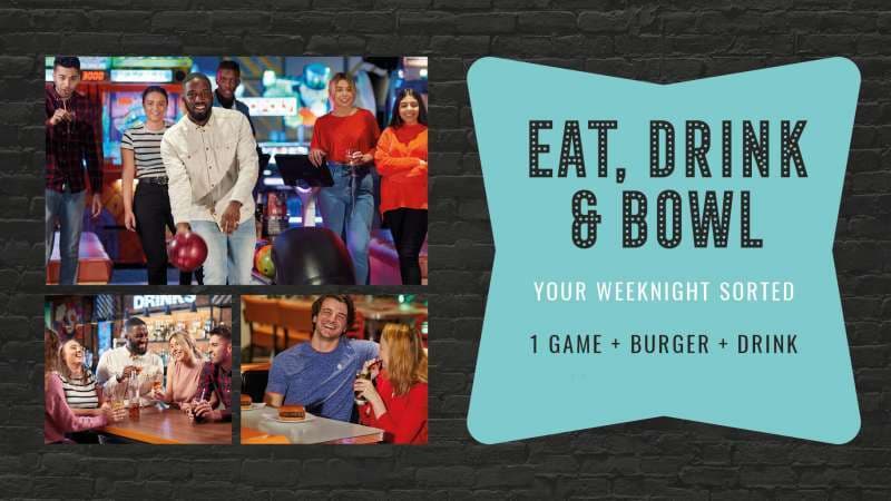 Adults Eat, Drink And Bowl From £11pp*